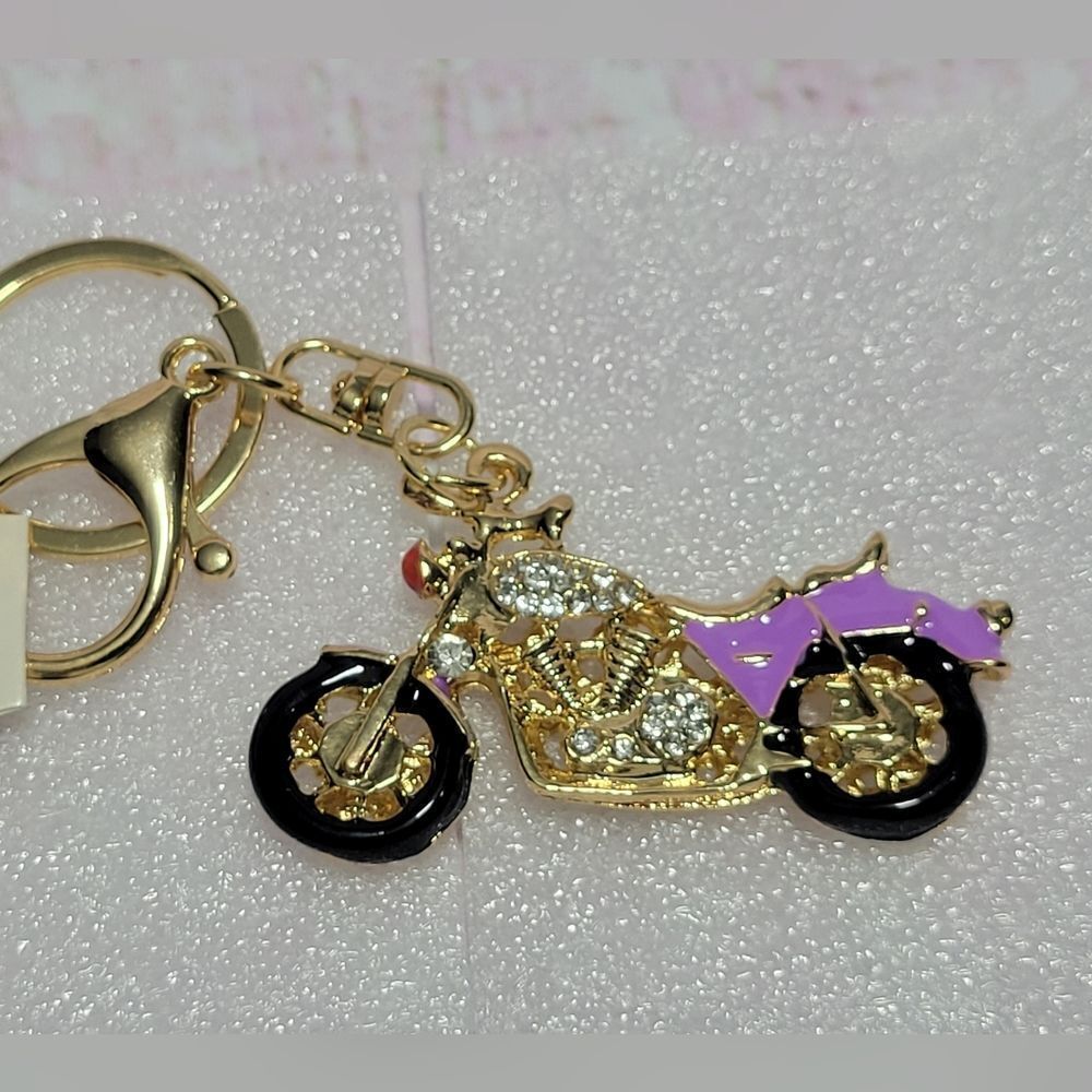 Austrian Crystal Motorcycle Keychain - Picture 12 of 12